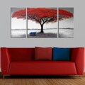 'The First Snowflakes' Hand Painted 3-piece Gallery-wrapped Canvas Art Set