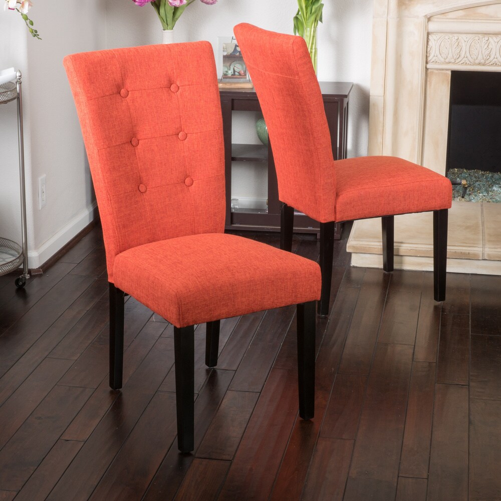 burnt orange parson chairs