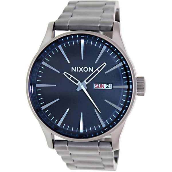 Nixon Mens Sentry Ss A3561427 Grey Stainless Steel Quartz Watch with