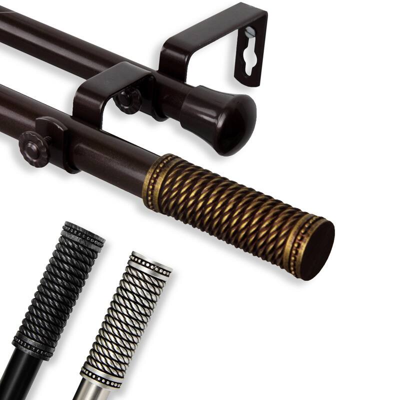InStyleDesign Yarn Adjustable Double Curtain Rod