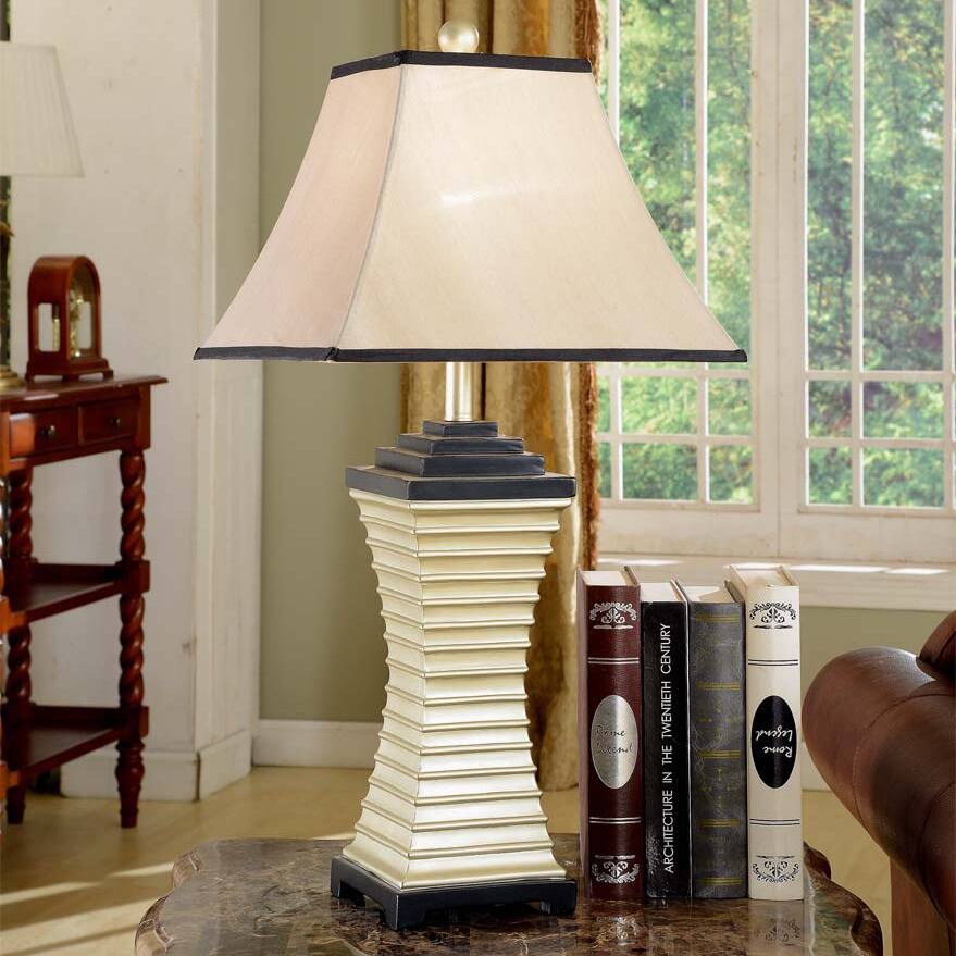 White, Silver and Black Modern Table Lamp