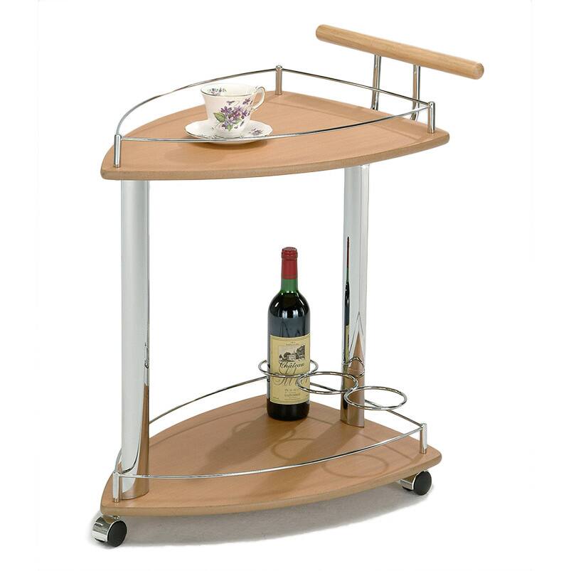 Natural/ Chrome Serving Cart