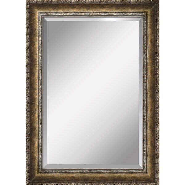 Shop Mirror with Antique Goldtone Finished Frame Free Shipping Today