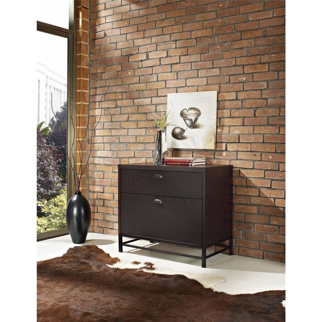 Altra Manhattan Chocolate Oak Lateral File Cabinet