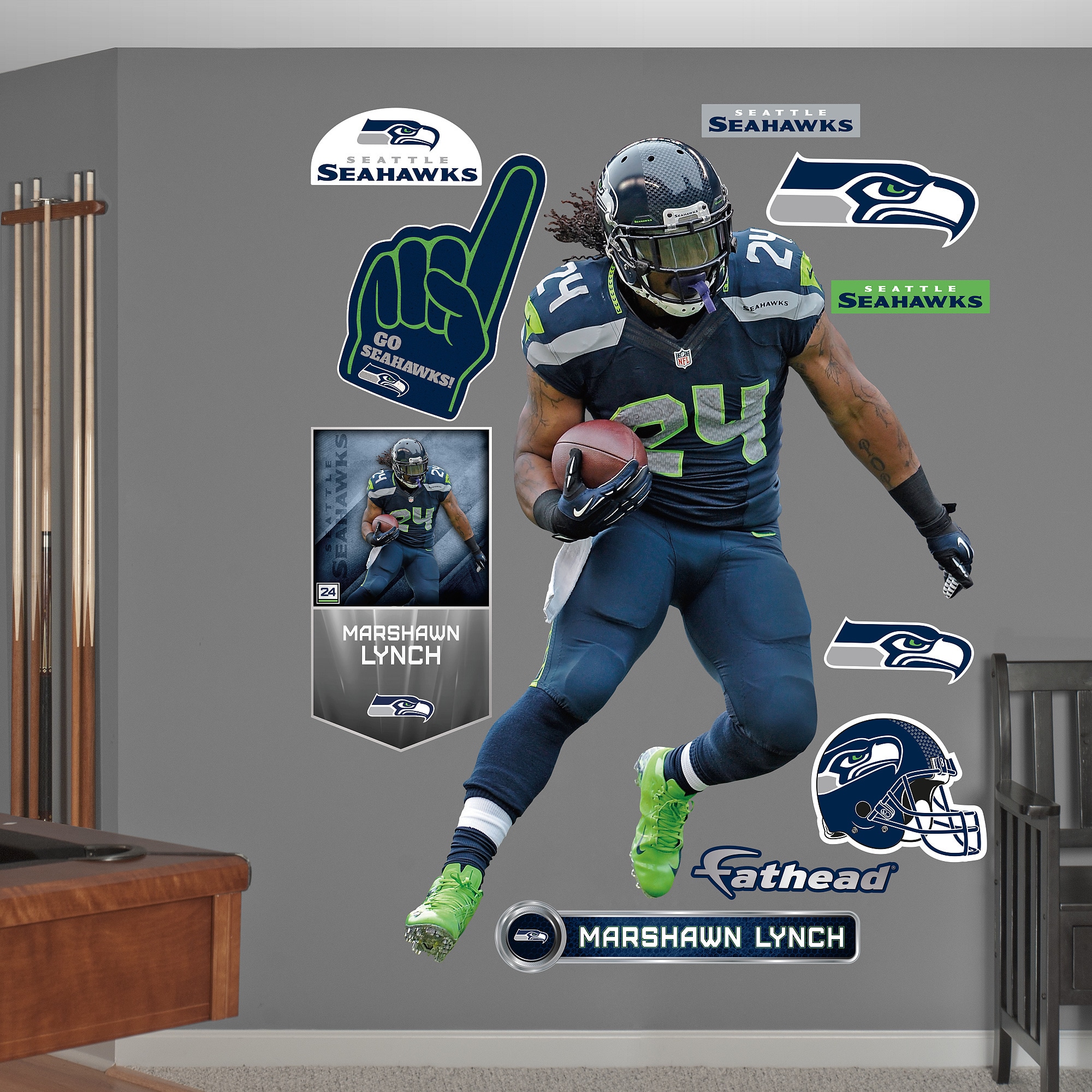 Lids Seattle Seahawks Fathead Giant Removable Helmet Wall Decal