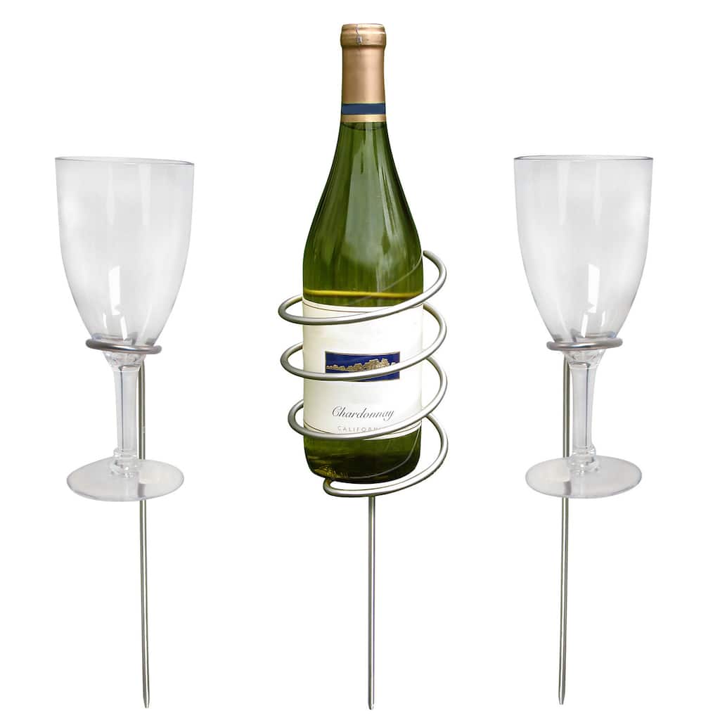 Epicureanist Wine Bottle and Glass Holding Stakes