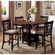 Thumbnail 1, Splendor Chestnut Espresso Extendable Counter-height Dining Set with Storage Base.