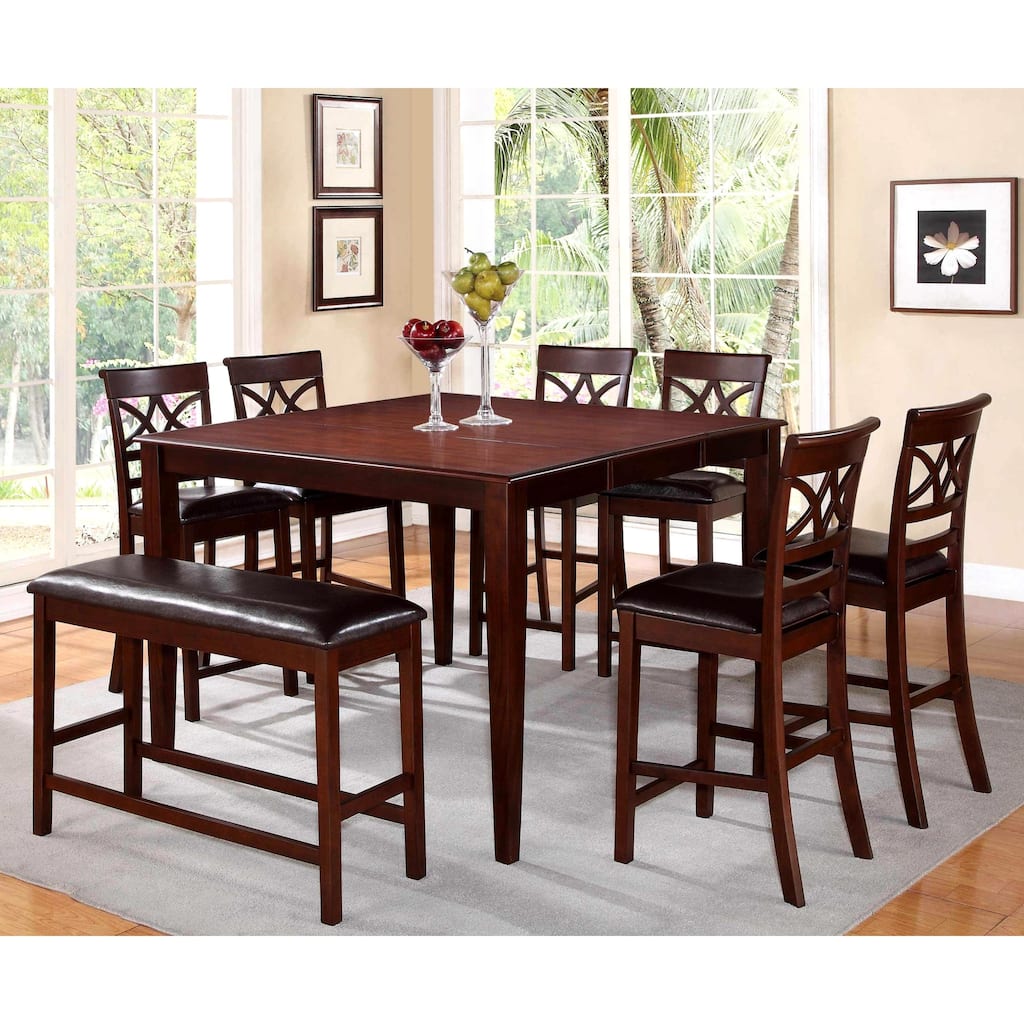 Heritage Design Cherry and Leatherette Counter-height Dining Set