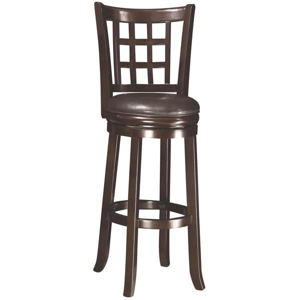 Black/Cappuccino Wood 43 inch Swivel Barstool 2 piece