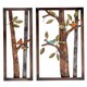 preview thumbnail 2 of 2, Morning Birds Botanical Handcrafted 3-piece Metal Wall Art Decor