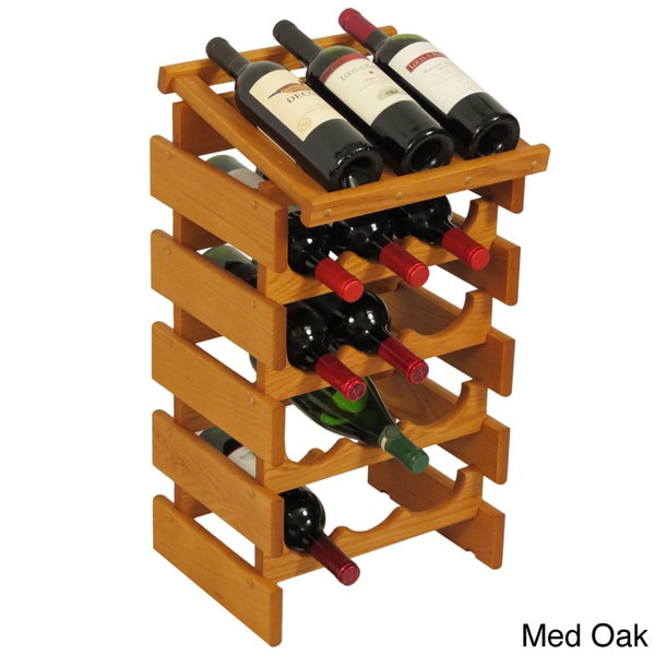 15 bottle Stackable Wood Dakota Wine Rack with Display Top