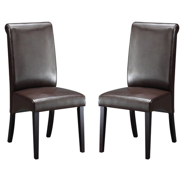 Christopher Knight Home Brunello Brown Leather Dining Chairs (Set of 2