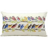 Mina Victory Indoor Outdoor 23 Birds On Wire White Throw Pillow 14 Inch X 24 Inch By Nourison On Sale Overstock 9242281
