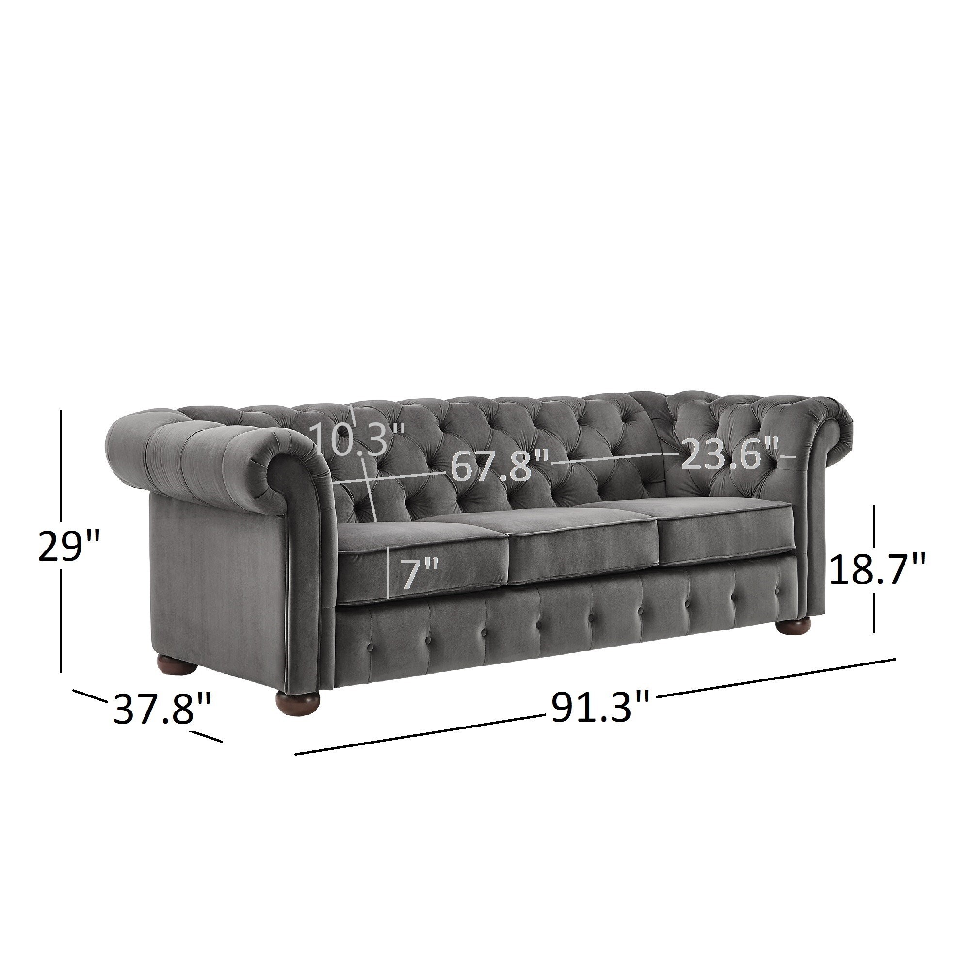 Shop Knightsbridge Tufted Scroll Arm Chesterfield Sofa By Inspire