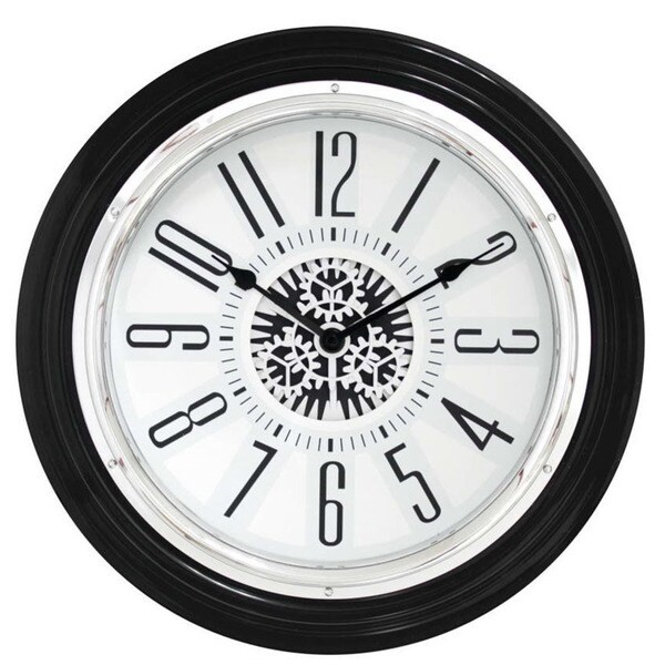 Clock Technology 15-inch Quartz Motion Black Rotating Gear Clock