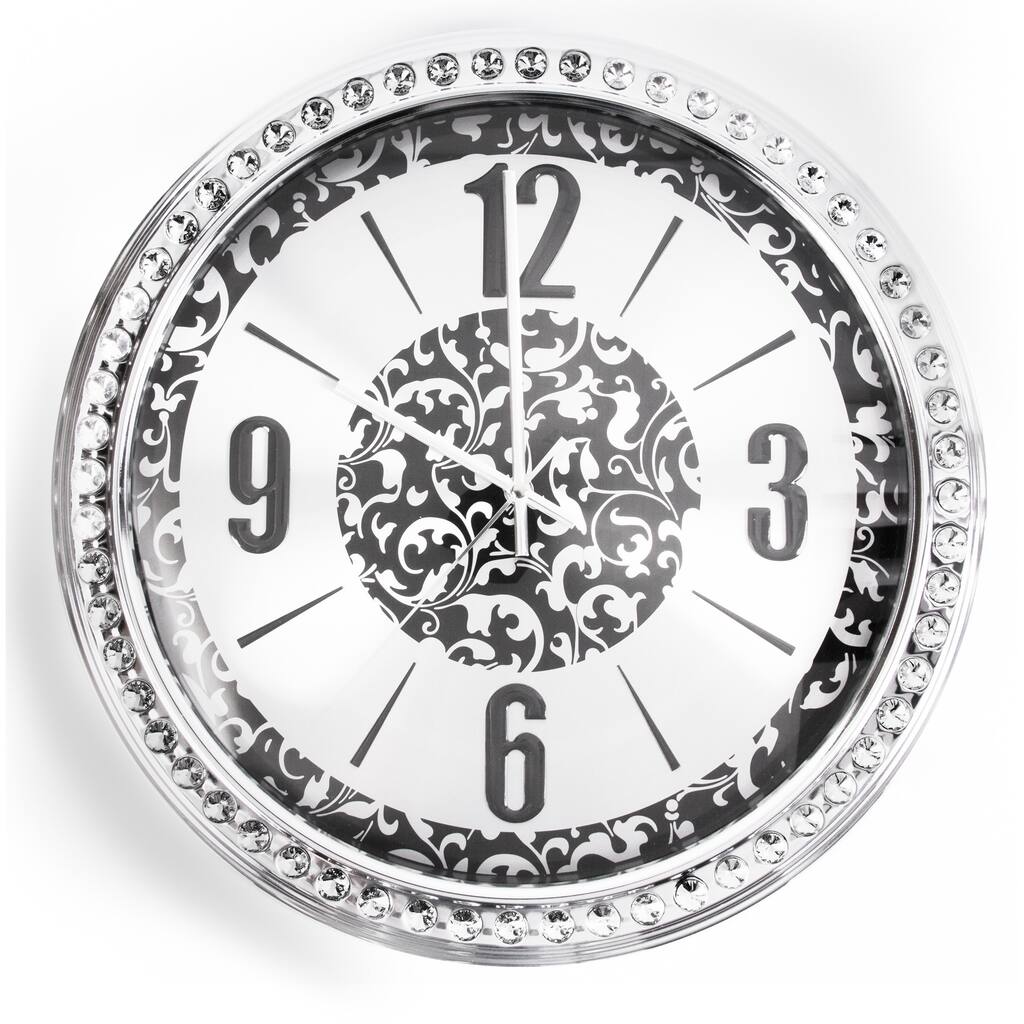 Modern 18-inch Jeweled Stainless Steel Advance Clock