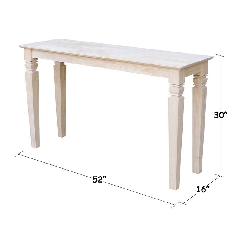 Unfinished Solid Parawood Java Console/ Sofa Table