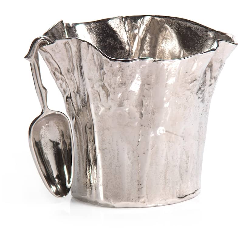 12" Diameter Aluminum Ice Bucket with Scoop