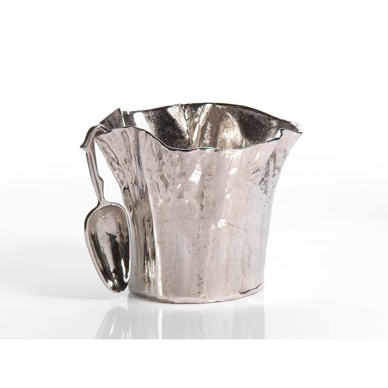 12" Diameter Aluminum Ice Bucket with Scoop