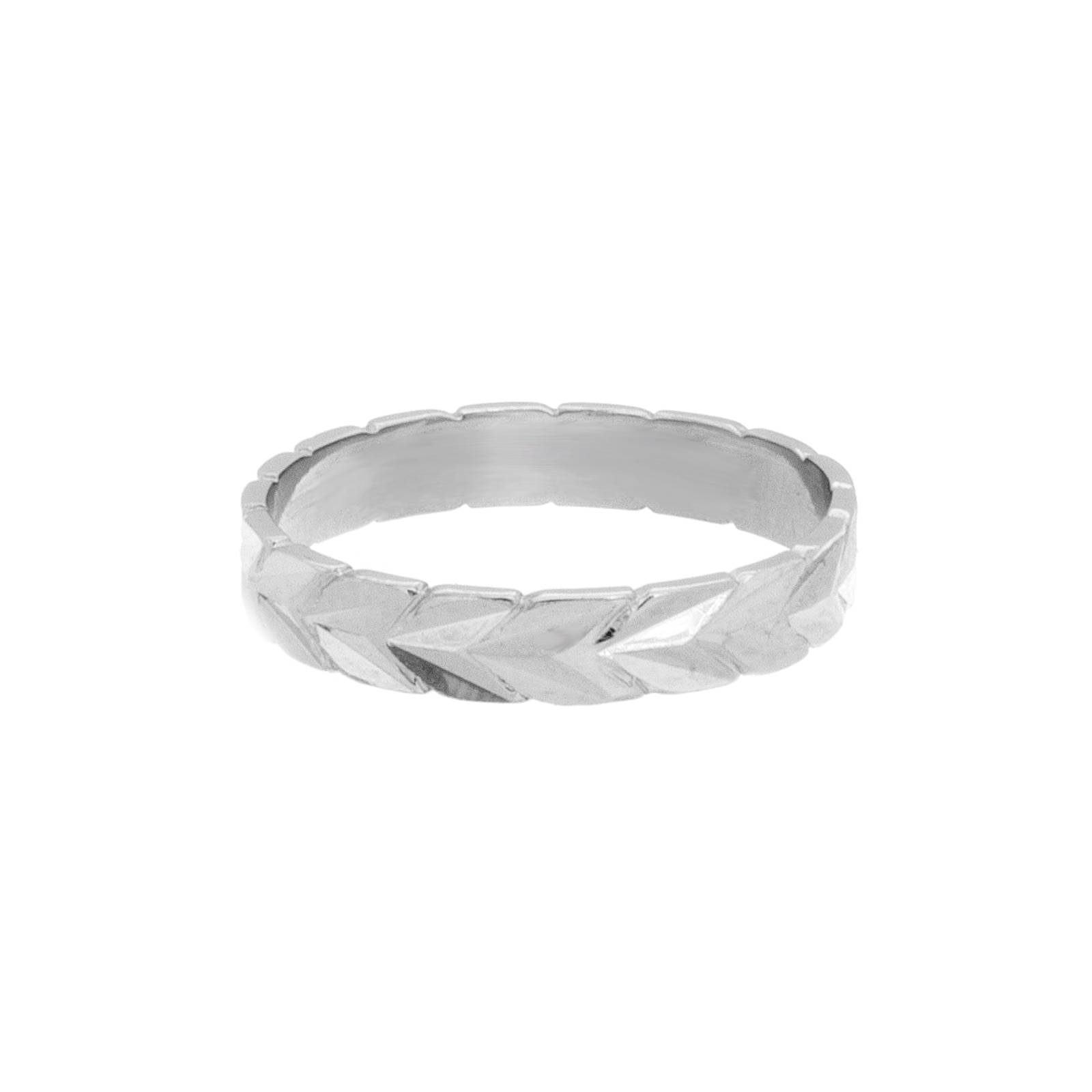 Sterling Essentials Sterling Silver Diamond cut Chevron Midi Ring