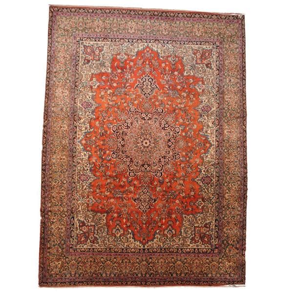 Handmade Sarouk Wool Rug (Iran) - 9'9 x 13'4
