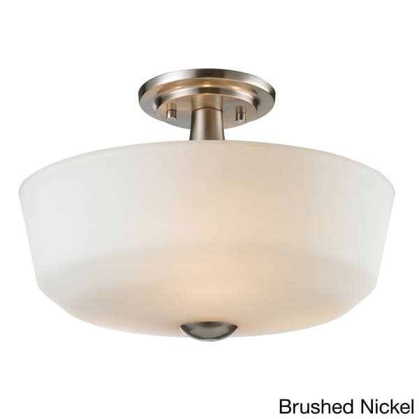 Lite Montego 2 light Matte Opal Glass Semi flush Mount