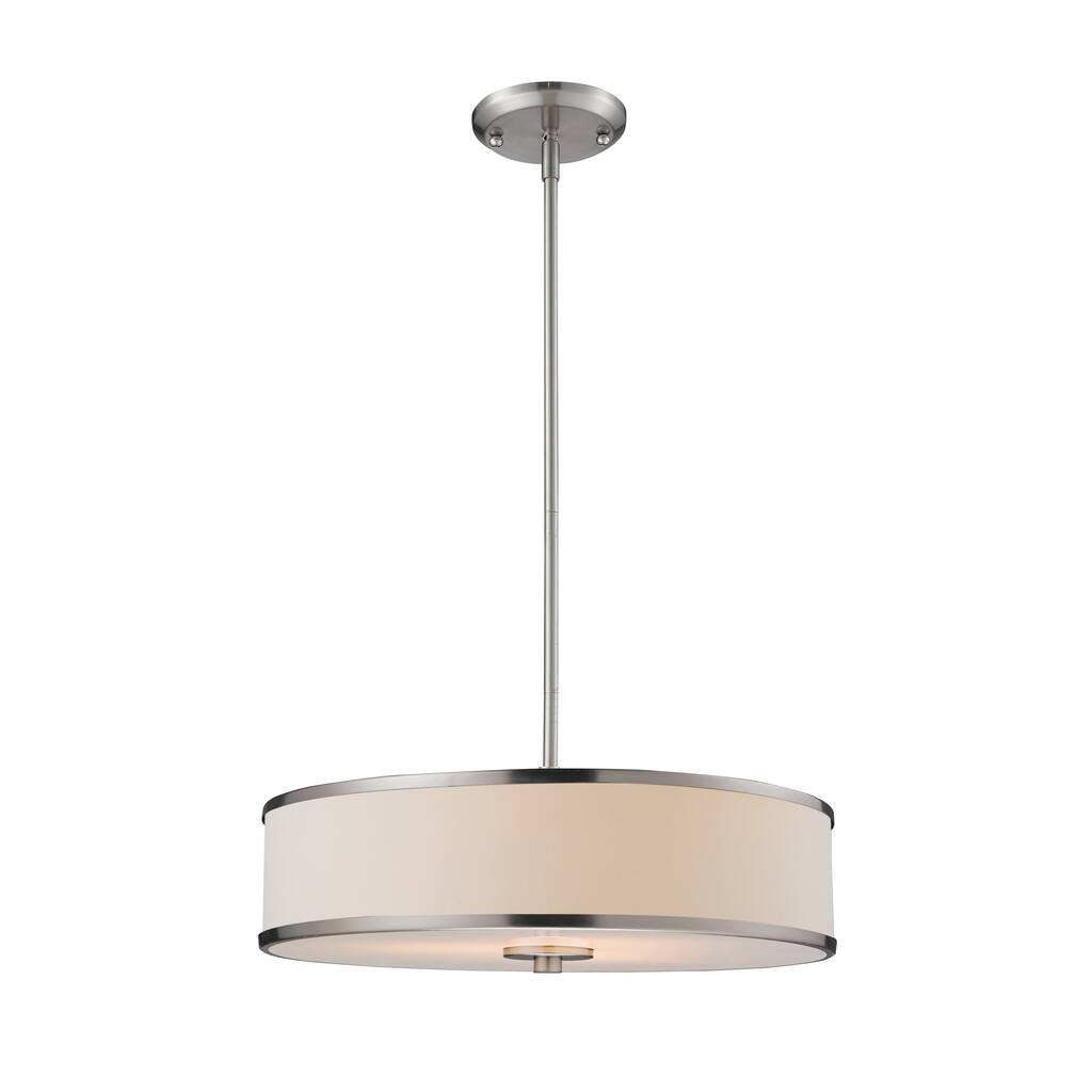 Avery Home Lighting Cameo Brushed Nickel Pendant / Semi-flush Mount Convertible 3-light Fixture
