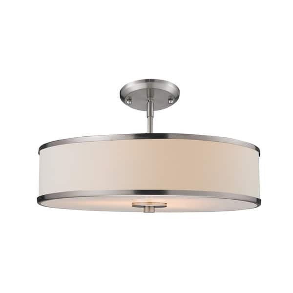 Avery Home Lighting Cameo Brushed Nickel Pendant Semi Flush Mount Convertible 3 Light Fixture Overstock 9242773