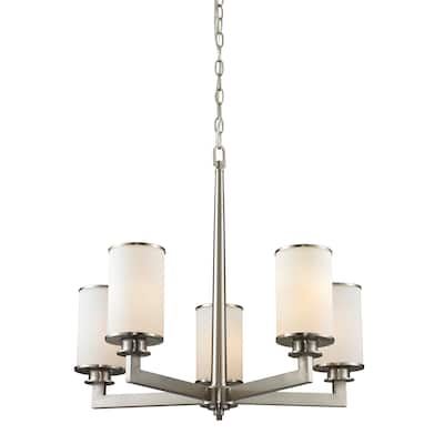 Avery Home Lighting Savannah Brushed Nickel 5-light Chandelier - Silver