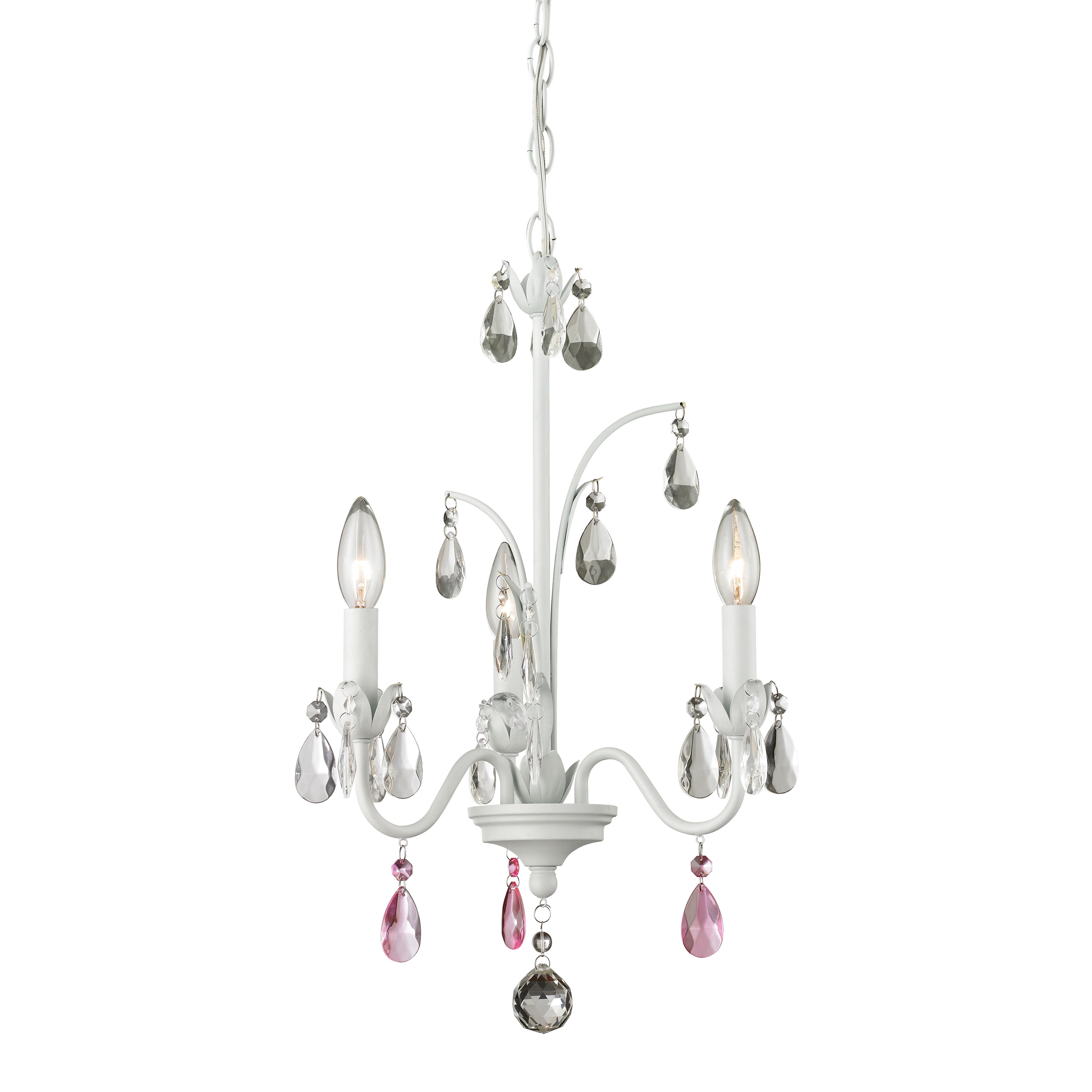 Avery Home Lighting 3-light Matte White Princess Chandelier (Princess 3 light matte white mini chandelier) - Chandeliers For Bedrooms by Overstock.com