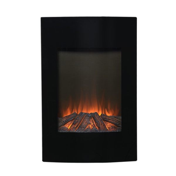 Black Metal 35 inch Tall Wall Mount Electric Firebox  