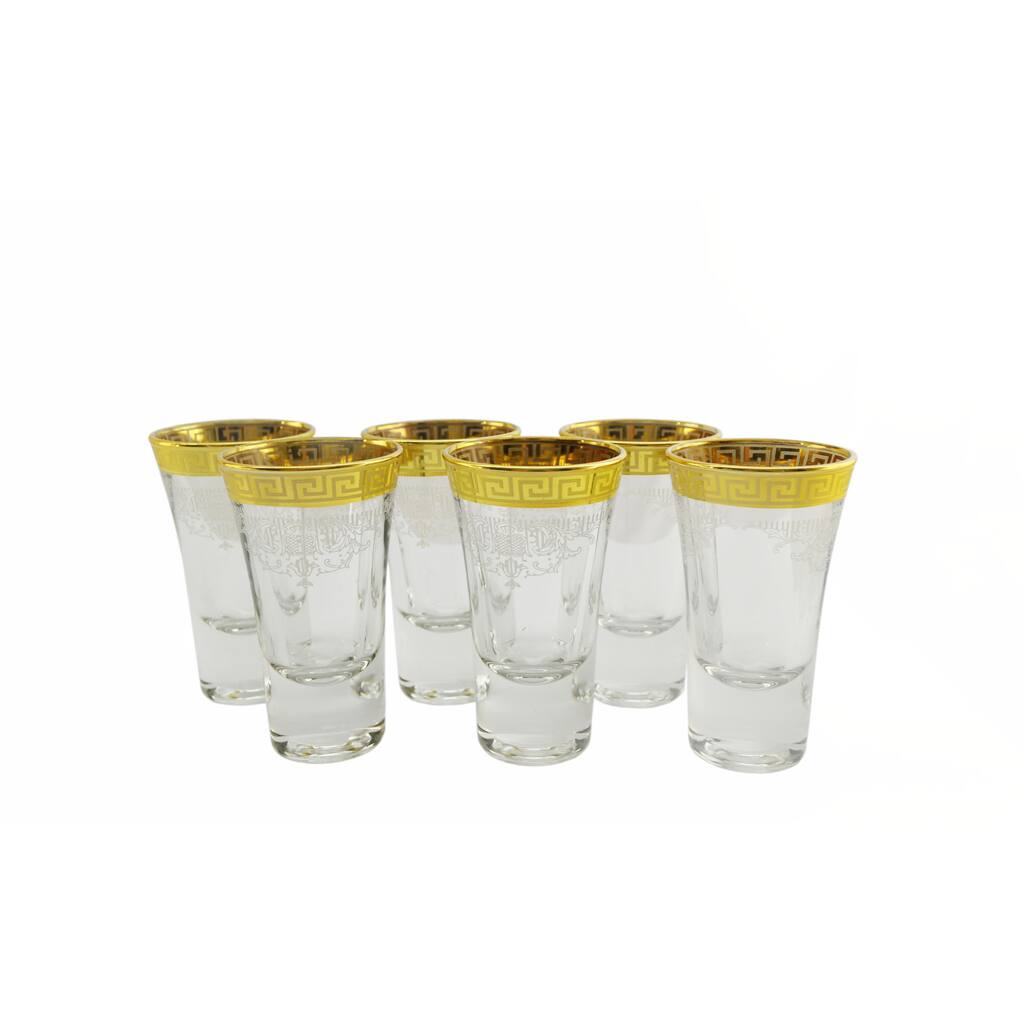 Gold Trim Shooter Glasses 6-piece Set