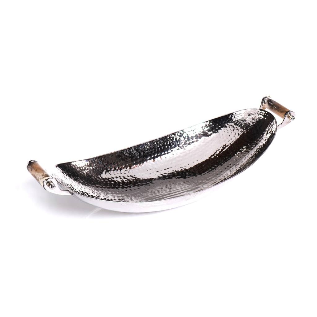 "Karima" 26" Long Decorative Bowl, Silver