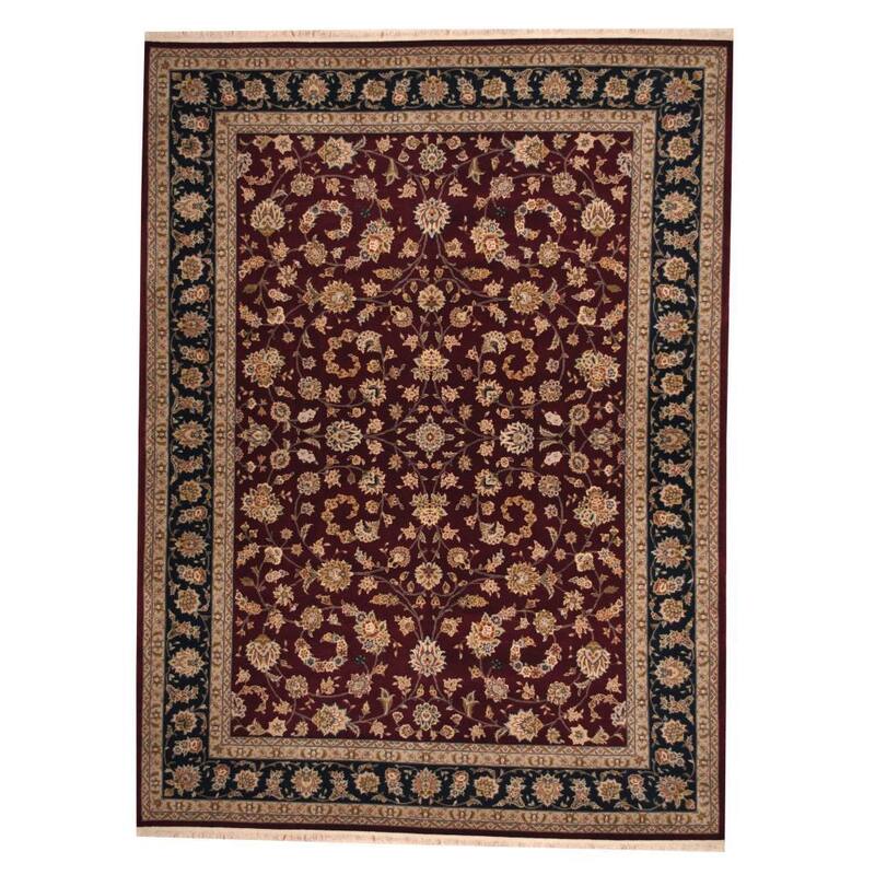 Handmade One-of-a-Kind Tabriz Wool and Silk Rug (India) - 8'10 x 12'