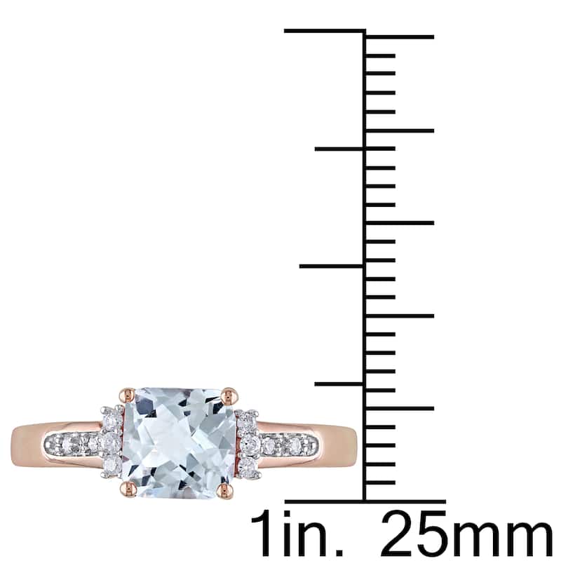 Miadora 10k Rose Gold Aquamarine and Diamond Accent Cocktail Ring
