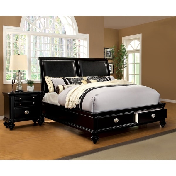 Furniture of America Reb Modern Black 2-piece Bedroom Set