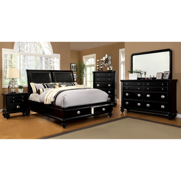 shop furniture of america modern 4-piece platform bedroom set - free