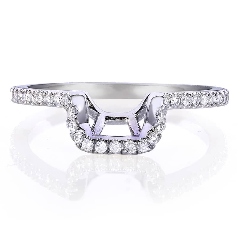 Annello by Kobelli 14k White Gold 1/5ct TDW Ladies Contoured Diamond Wedding Band