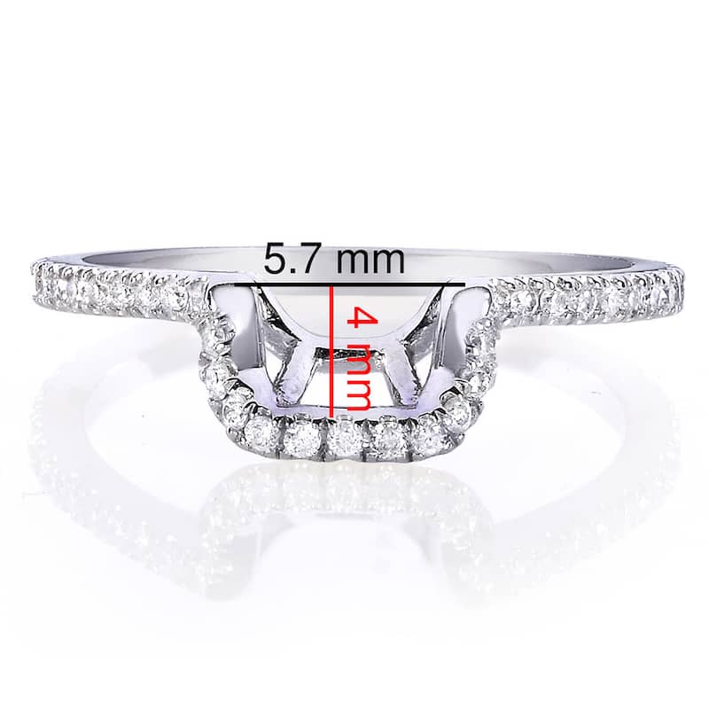 Annello by Kobelli 14k White Gold 1/5ct TDW Ladies Contoured Diamond Wedding Band