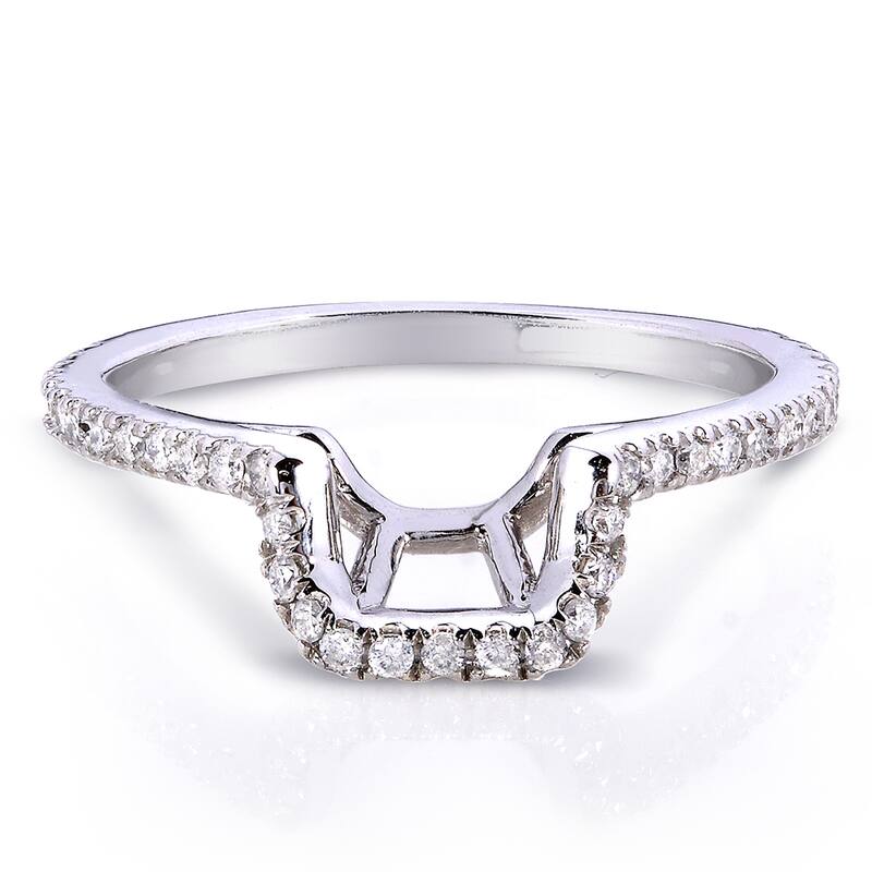 Annello by Kobelli 14k White Gold 1/5ct TDW Ladies Contoured Diamond Wedding Band