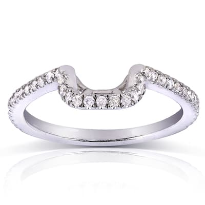 Annello by Kobelli 14k White Gold 1/5ct TDW Ladies Contoured Diamond Wedding Band