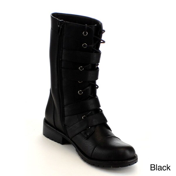 mid calf combat boots womens