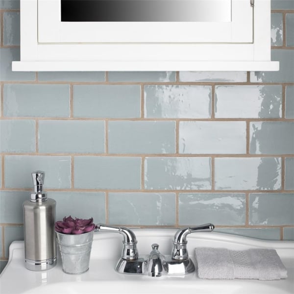 Somertile 3x6 Inch Gloucester Acqua Ceramic Wall Tile 16 Tiles Somertile 3x6 Inch Gloucester Acqua Ceramic Wall Tile 16 Tiles 2 Sqft
