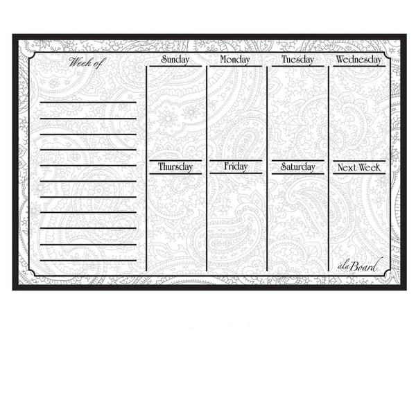 Shop Paisely Dry Erase Weekly Calendar On Sale Free