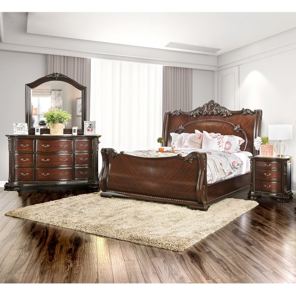 Shop iFurniturei of America iLuxuryi Brown Cherry 4 Piece 