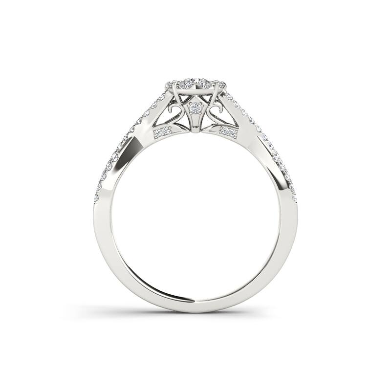 De Couer IGI Certified 10k Gold 1/2ct TDW Diamond Halo Engagement Ring