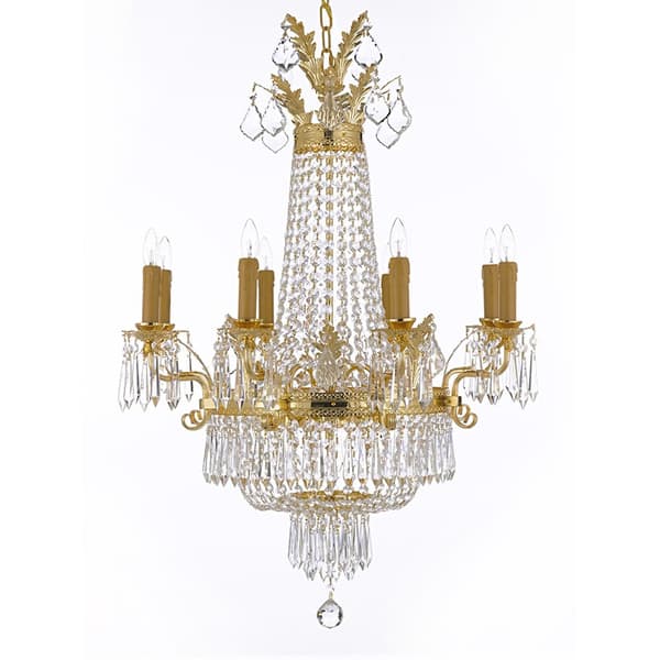 slide 1 of 1, Gallery Empire Crystal 12-light Gold Chandelier
