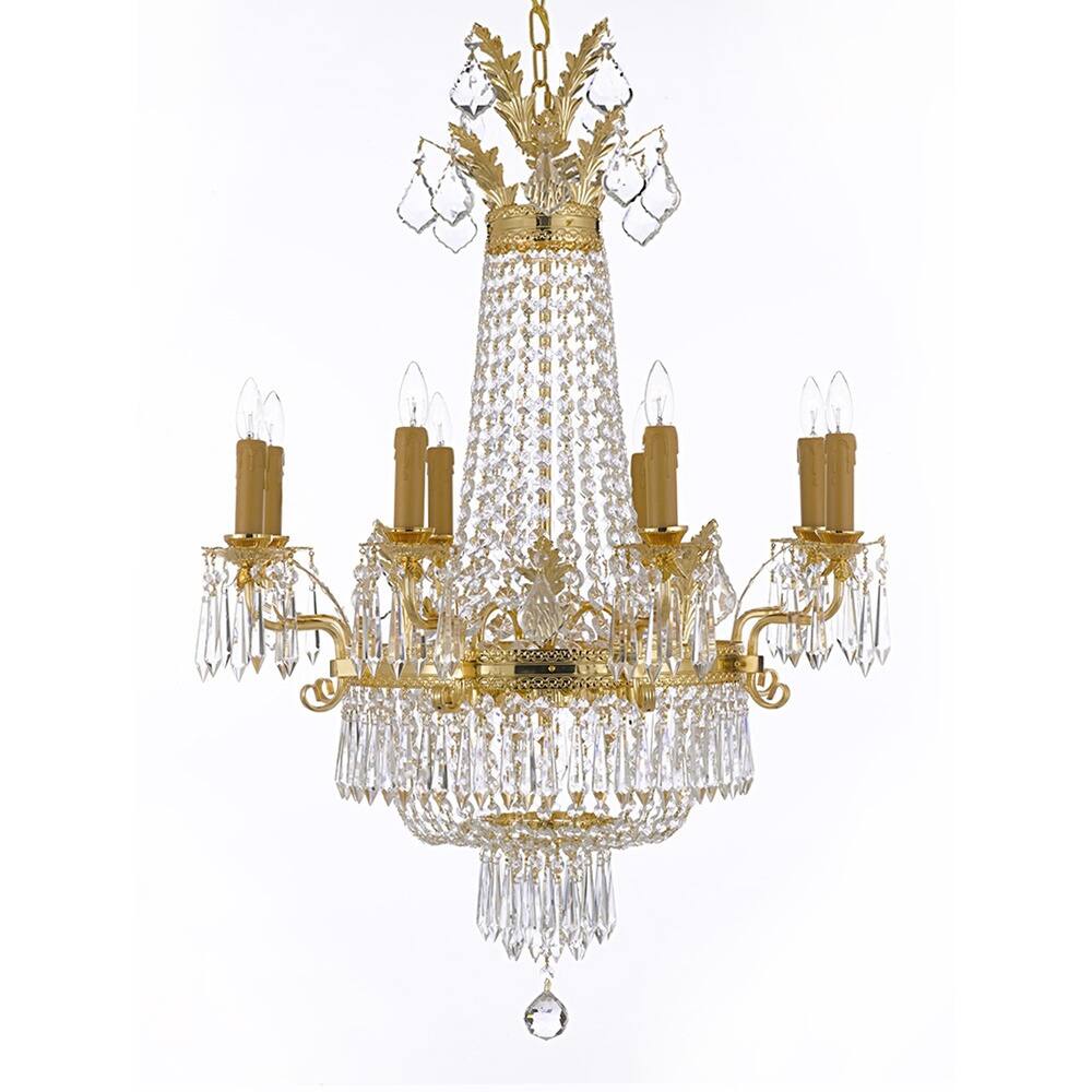 Gallery Empire Crystal 12-light Gold Chandelier