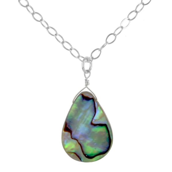 Ashanti Sterling Silver Aurora Mother of Pearl Handmade Necklace (Sri