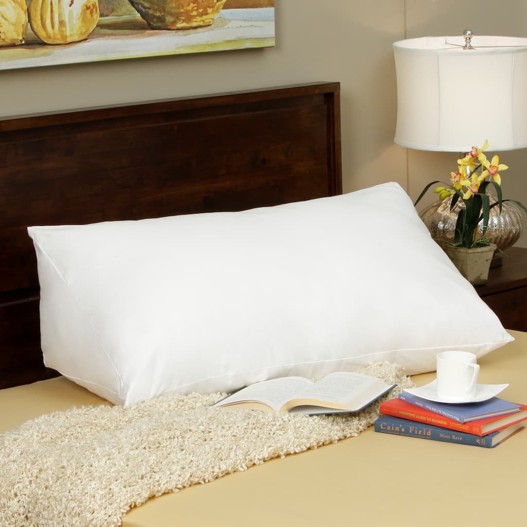 Down Alternative Reading Wedge Pillow - White